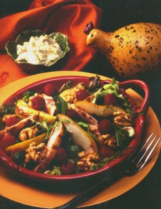 Gorgonzola Chicken and Carmelized Pear Salad